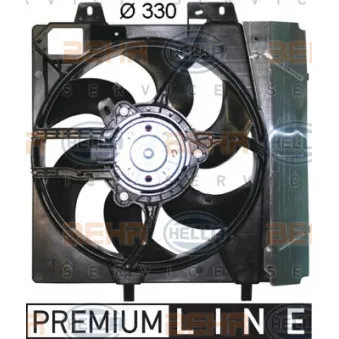 Ventilateur, refroidissement du moteur HELLA 8EW 351 043-551 pour PEUGEOT 207 1.6 HDI - 90cv