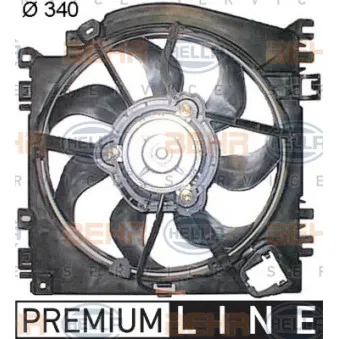 Ventilateur, refroidissement du moteur HELLA 8EW 351 043-701 pour RENAULT CLIO 1.2 - 75cv