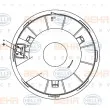 Pulseur d'air habitacle HELLA [8EW 351 151-031]