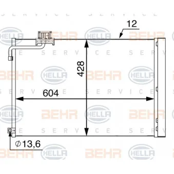 Condenseur, climatisation HELLA 8FC 351 005-464 pour MERCEDES-BENZ CLASSE C C 63 AMG - 457cv