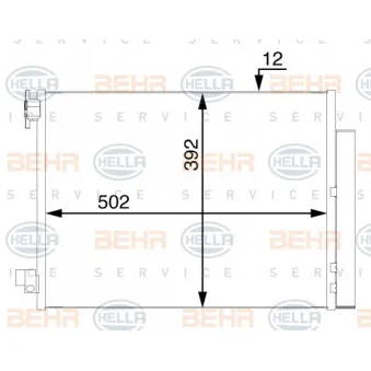 Condenseur, climatisation HELLA 8FC 351 008-484 pour RENAULT CLIO 0.9 TCe 90 - 90cv