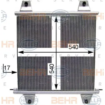 Condenseur, climatisation HELLA 8FC 351 029-094 pour DAF XF 105 FAR 105,510 - 510cv