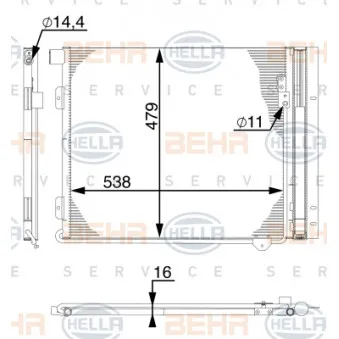 Condenseur, climatisation HELLA 8FC 351 029-374