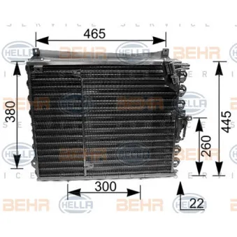 Condenseur, climatisation HELLA 8FC 351 035-191 pour MERCEDES-BENZ CLASSE E E 220 T - 150cv