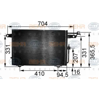 Condenseur, climatisation HELLA 8FC 351 035-531 pour AUDI A6 2.0 16V quattro - 140cv