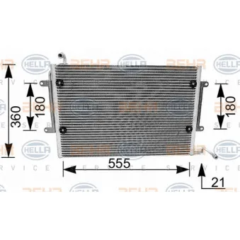 Condenseur, climatisation HELLA 8FC 351 036-081 pour VOLKSWAGEN GOLF 2.9 VR6 Syncro - 190cv