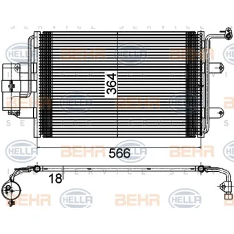 Condenseur, climatisation HELLA 8FC 351 036-384 pour VOLKSWAGEN GOLF 1.9 TDI - 130cv