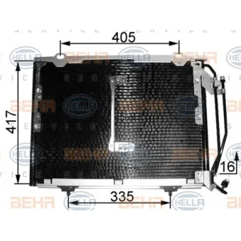 Condenseur, climatisation HELLA 8FC 351 038-464 pour MERCEDES-BENZ CLASSE C C 250 Turbo-D - 150cv