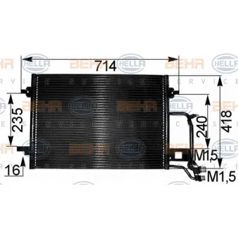 Condenseur, climatisation HELLA 8FC 351 038-681 pour AUDI A6 1.8 T - 150cv