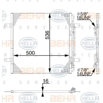 Condenseur, climatisation HELLA 8FC 351 300-144