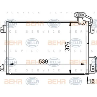 Condenseur, climatisation HELLA 8FC 351 300-514 pour RENAULT SCENIC 2.0 16V IDE - 140cv