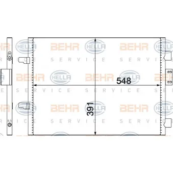 Condenseur, climatisation HELLA 8FC 351 300-651 pour RENAULT CLIO 1.5 dCi - 80cv