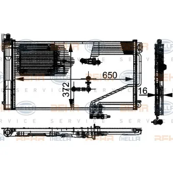 Condenseur, climatisation HELLA 8FC 351 301-344 pour MERCEDES-BENZ CLASSE C C 200 CGI Kompressor - 170cv