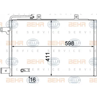 Condenseur, climatisation HELLA 8FC 351 301-684 pour MERCEDES-BENZ CLASSE A A 150 - 95cv