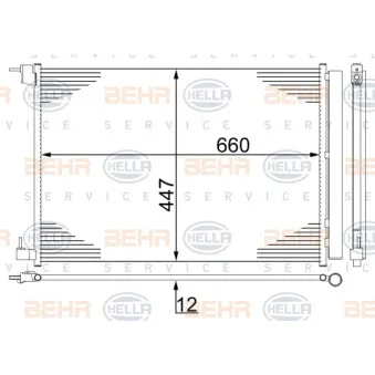 Condenseur, climatisation HELLA 8FC 351 302-604 pour MERCEDES-BENZ CLASSE C AMG C 63 S - 510cv