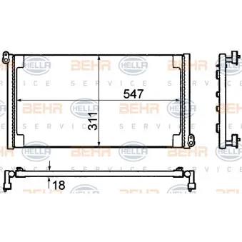 Condenseur, climatisation HELLA 8FC 351 304-301