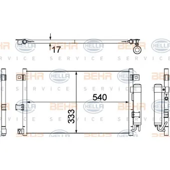 Condenseur, climatisation HELLA 8FC 351 304-741