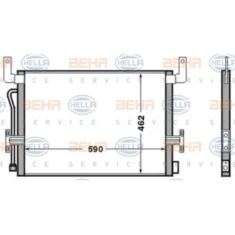 Condenseur, climatisation HELLA 8FC 351 306-521 pour RENAULT TRUCKS KERAX 340,26/A,340,26/B - 339cv