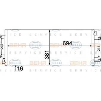 Condenseur, climatisation HELLA OEM 7701057122