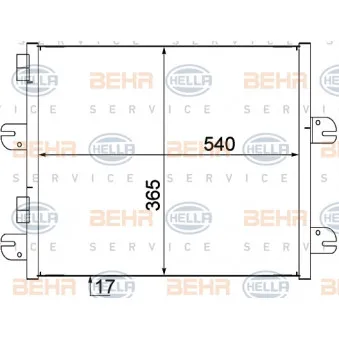 Condenseur, climatisation HELLA 8FC 351 309-071 pour IVECO S-WAY 90 E 17 K tector, 90 E 17 DK tector - 170cv