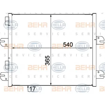 Condenseur, climatisation HELLA 8FC 351 309-071 pour IVECO EUROCARGO 150 E 24 tector, 150 E 25 tector - 240cv