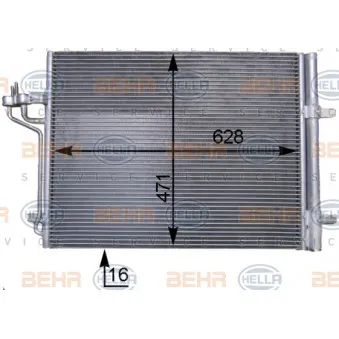 Condenseur, climatisation HELLA 8FC 351 343-191 pour FORD C-MAX 2.0 TDCi - 136cv