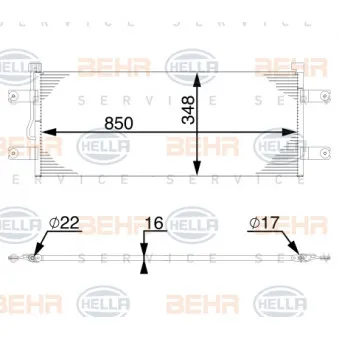 HELLA 8FC 351 343-224 - Condenseur, climatisation