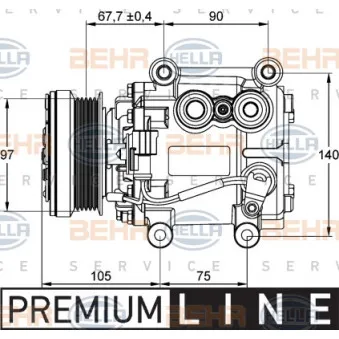 Compresseur, climatisation HELLA OEM XR82897