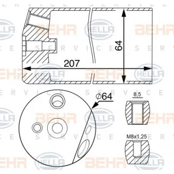 Filtre déshydratant, climatisation HELLA OEM A9608300983