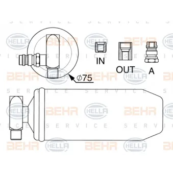 Filtre déshydratant, climatisation HELLA OEM 20490945