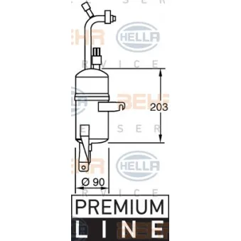 Filtre déshydratant, climatisation HELLA 8FT 351 335-131