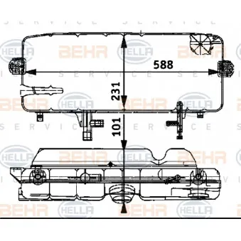 Vase d'expansion, liquide de refroidissement HELLA 8MA 376 705-314 pour MERCEDES-BENZ LK/LN2 817 S,817 LS - 158cv