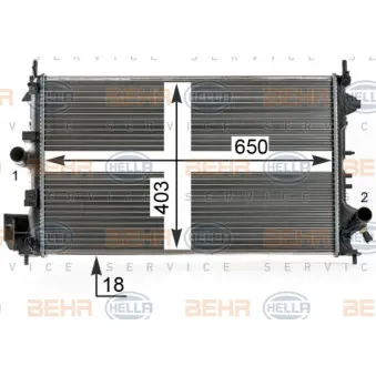 Radiateur, refroidissement du moteur HELLA 8MK 376 700-351 pour OPEL VECTRA 1.6 - 105cv