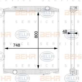 Radiateur, refroidissement du moteur HELLA 8MK 376 702-874