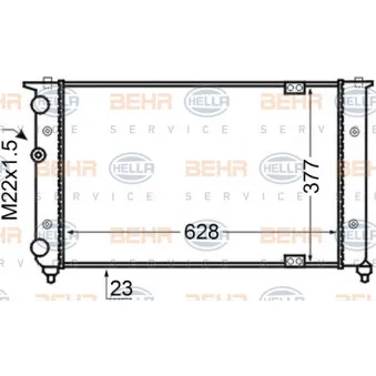 Radiateur, refroidissement du moteur HELLA 8MK 376 705-561 pour VOLKSWAGEN POLO 1.9 TDI - 90cv