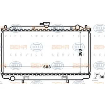 HELLA 8MK 376 705-631 - Radiateur, refroidissement du moteur