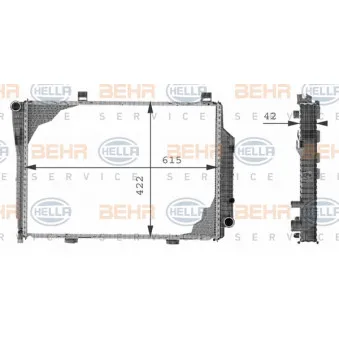 Radiateur, refroidissement du moteur HELLA 8MK 376 710-351 pour MERCEDES-BENZ CLASSE C C 220 T CDI - 125cv