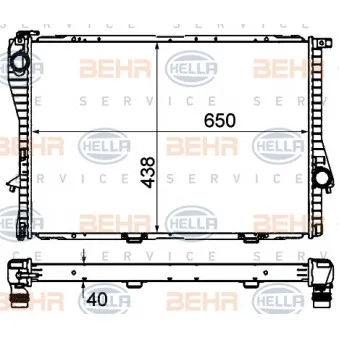 Radiateur, refroidissement du moteur HELLA OEM 1436063