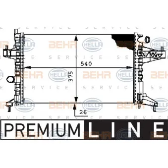 Radiateur, refroidissement du moteur HELLA 8MK 376 714-361 pour OPEL CORSA 1.8 - 125cv