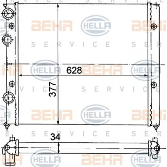 HELLA 8MK 376 714-741 - Radiateur, refroidissement du moteur