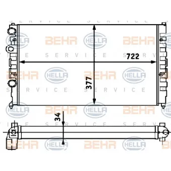 Radiateur, refroidissement du moteur HELLA 8MK 376 715-174 pour VOLKSWAGEN PASSAT 1.6 - 101cv