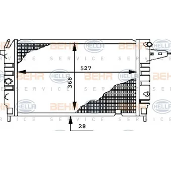 Radiateur, refroidissement du moteur HELLA 8MK 376 715-711 pour OPEL VECTRA 1.7 D - 60cv