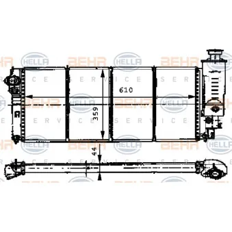 Radiateur, refroidissement du moteur HELLA 8MK 376 716-551