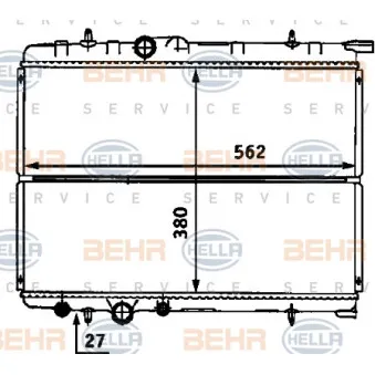 Radiateur, refroidissement du moteur HELLA OEM 133383