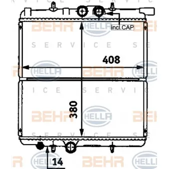 Radiateur, refroidissement du moteur HELLA OEM 133312