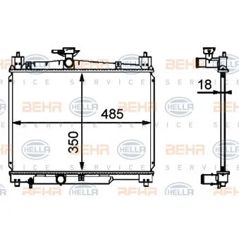 HELLA 8MK 376 718-421 - Radiateur, refroidissement du moteur