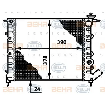 Radiateur, refroidissement du moteur HELLA 8MK 376 720-521 pour RENAULT CLIO 1.2 - 54cv