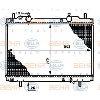 Radiateur, refroidissement du moteur HELLA 8MK 376 720-751