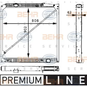 Radiateur, refroidissement du moteur HELLA 8MK 376 721-221