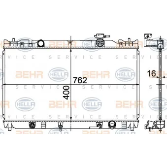 Radiateur, refroidissement du moteur HELLA 8MK 376 724-571